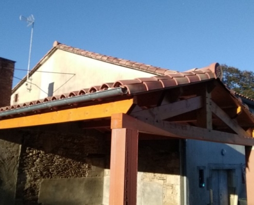 Création d'un préau - Menuiserie Manu Barraud - Saint Martin des Fontaines