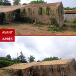 Avant/après - Refection de charpente sur bâtiment ancien - Manu BARRAUD Menuiserie Vendée